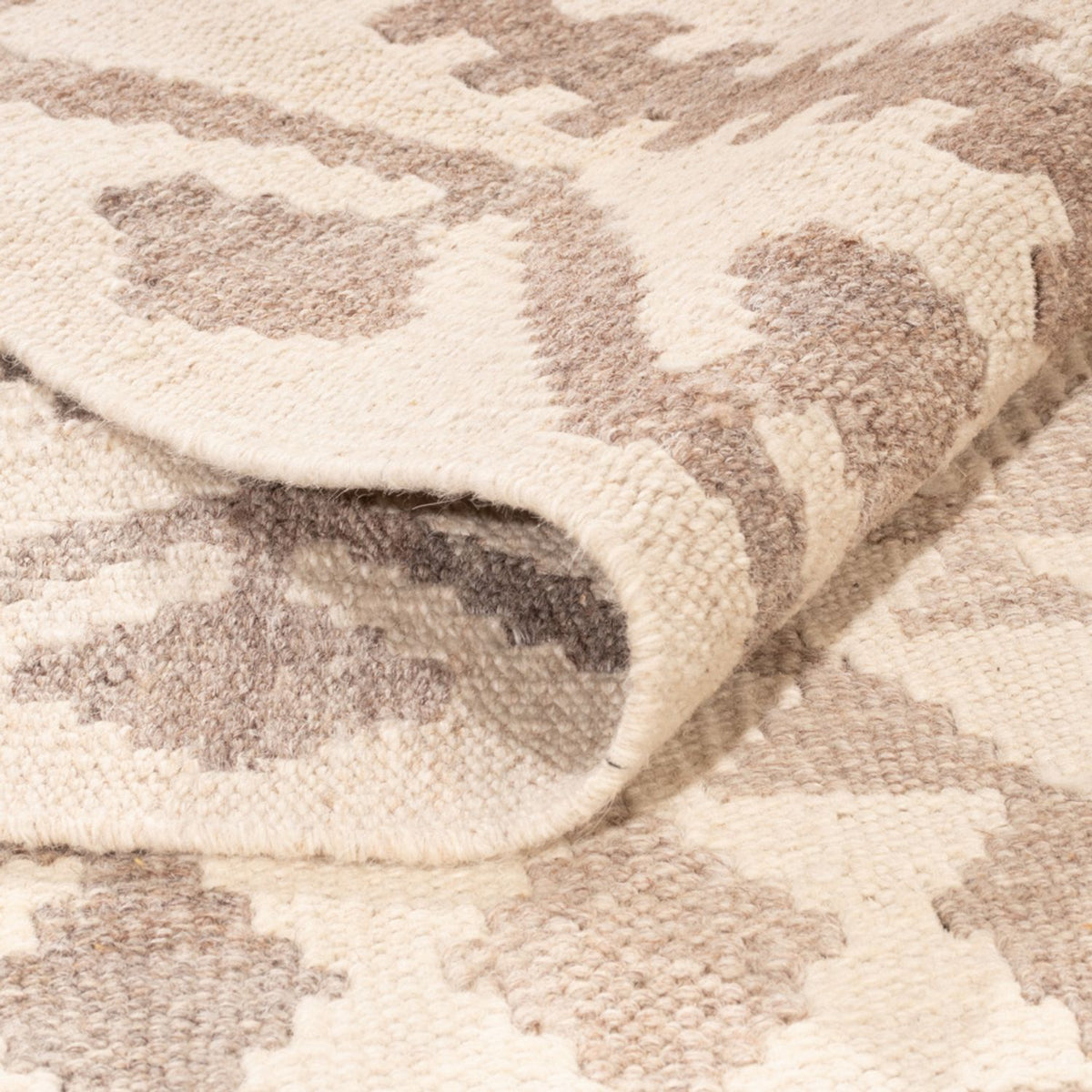 Alfombra Kelim - Splash - 286 x 202 cm - gris claro