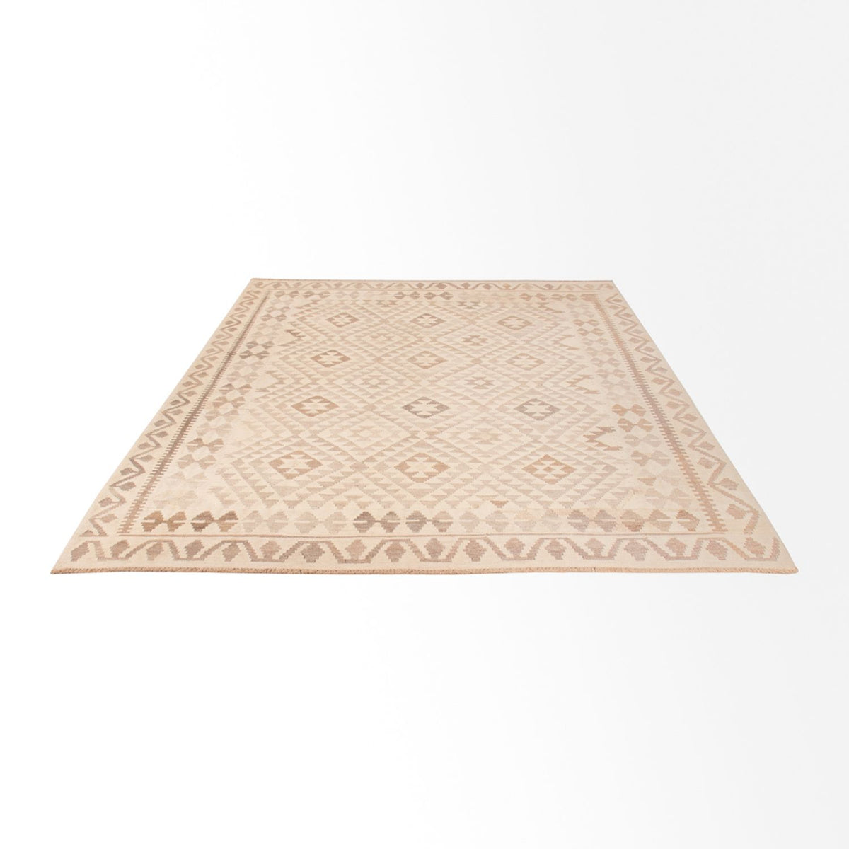 Alfombra Kelim - Splash - 286 x 202 cm - gris claro