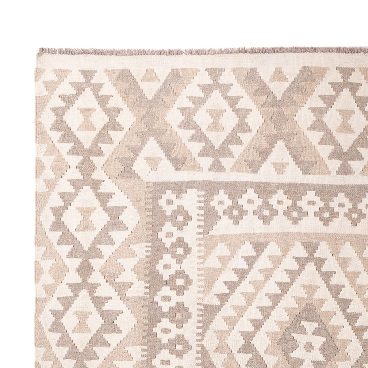 Alfombra Kelim - Splash - 281 x 200 cm - gris claro