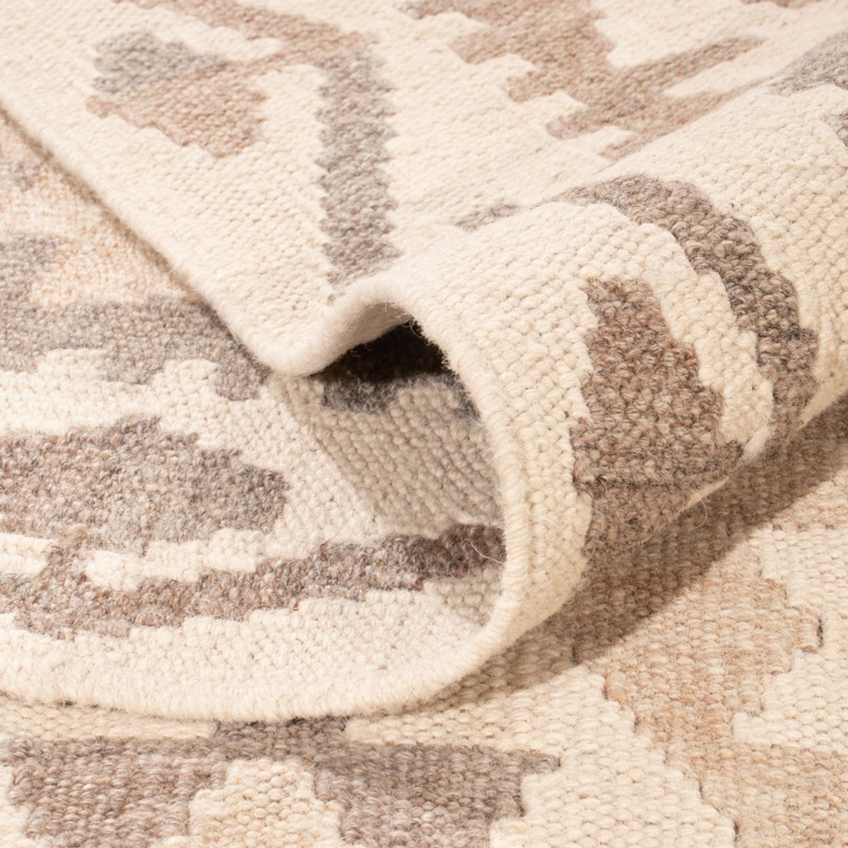 Alfombra Kelim - Splash - 291 x 207 cm - gris claro