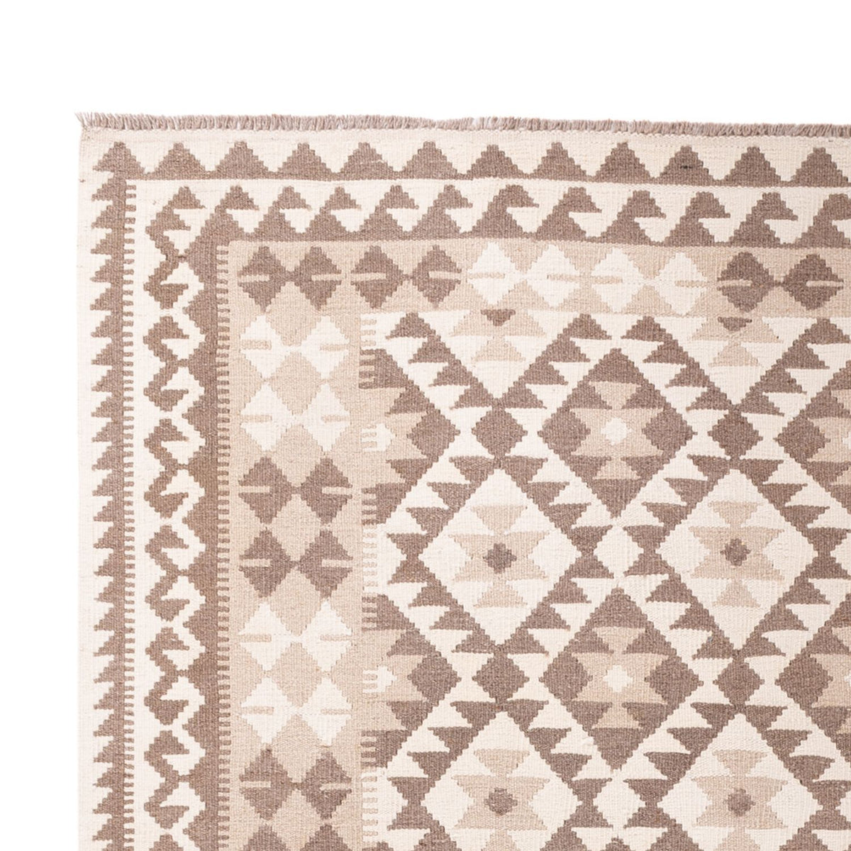 Alfombra Kelim - Splash - 299 x 207 cm - gris claro