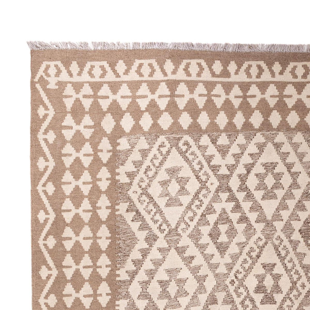 Alfombra Kelim - Splash - 301 x 206 cm - gris claro