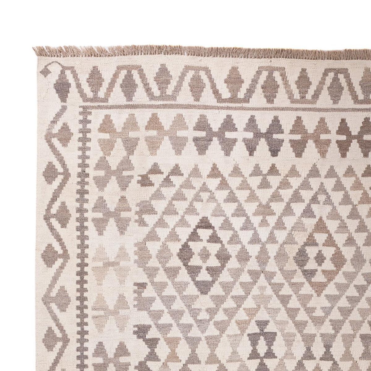 Alfombra Kelim - Splash - 294 x 208 cm - gris