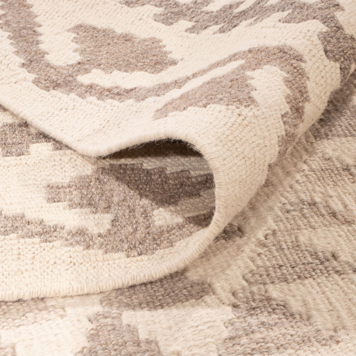 Alfombra Kelim - Splash - 294 x 208 cm - gris