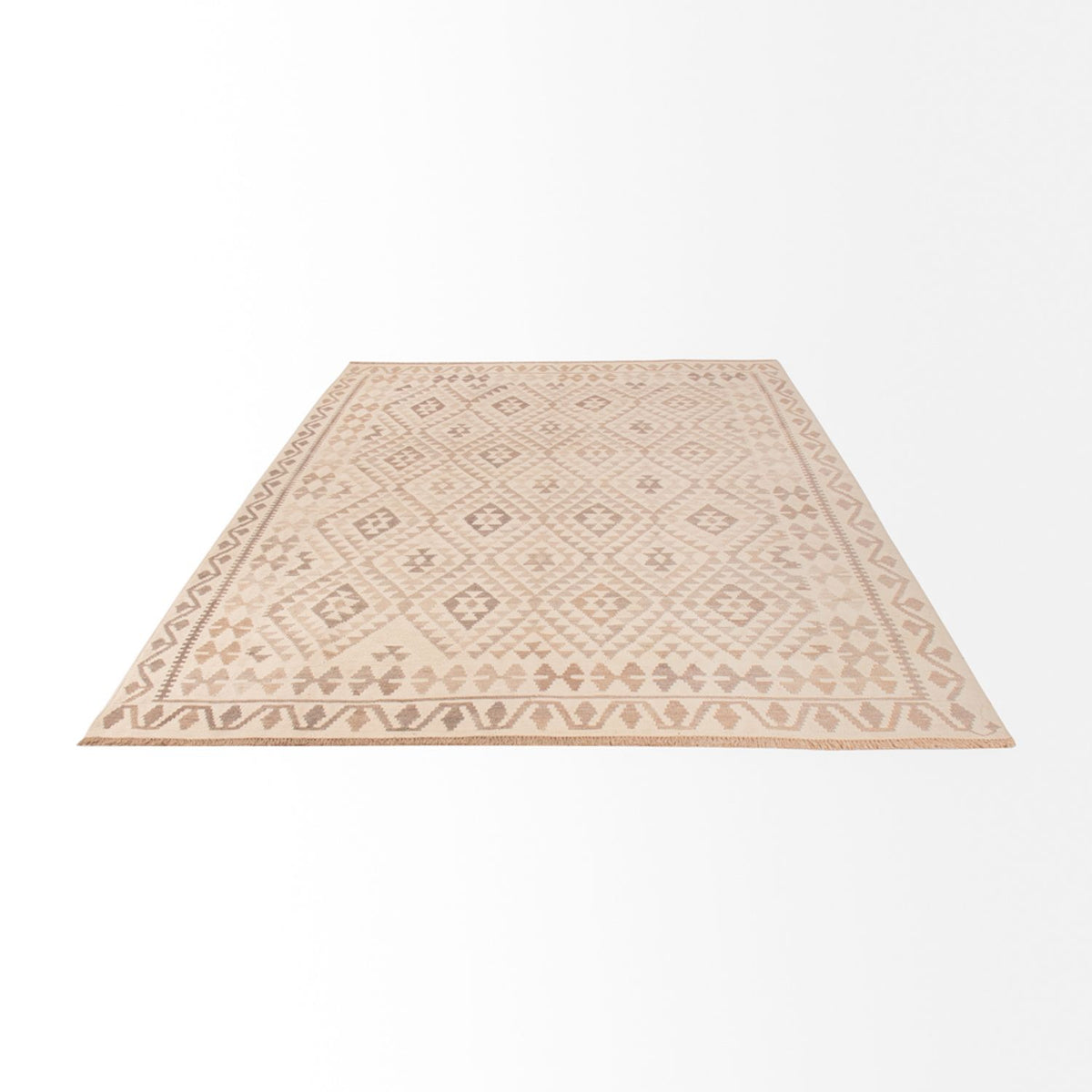 Alfombra Kelim - Splash - 294 x 208 cm - gris