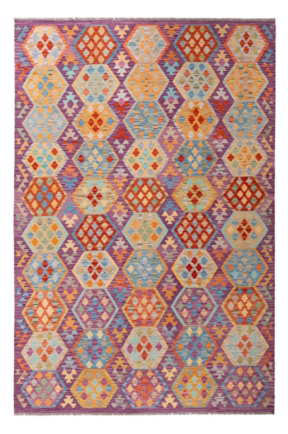 Alfombra Kelim - Splash - 313 x 206 cm - multicolor