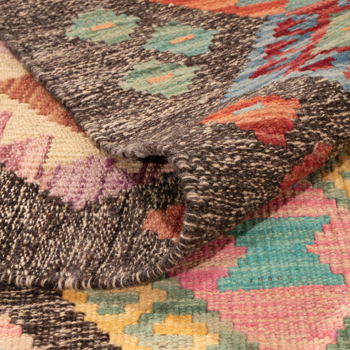 Alfombra Kelim - Splash - 304 x 211 cm - multicolor