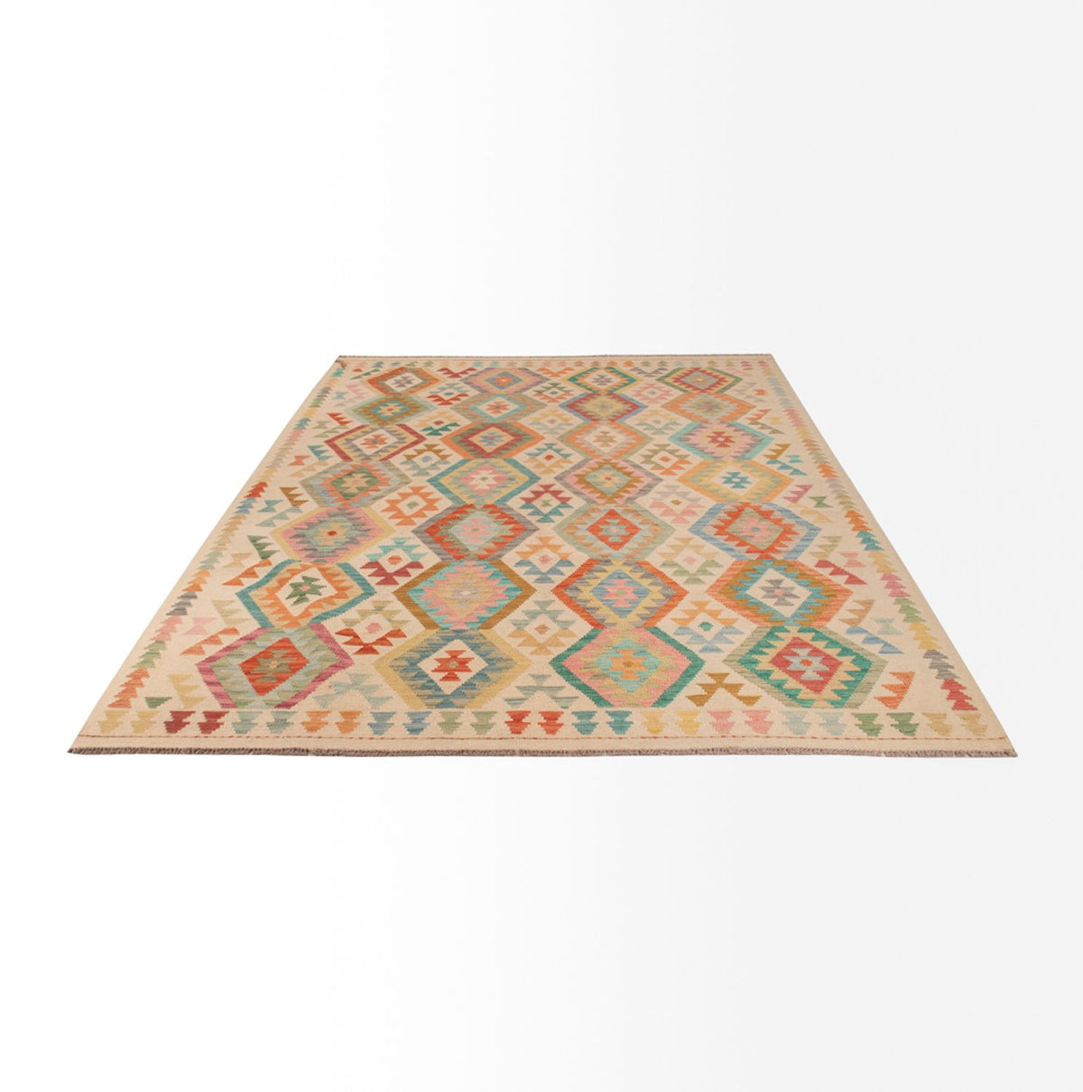 Alfombra Kelim - Splash - 298 x 205 cm - multicolor