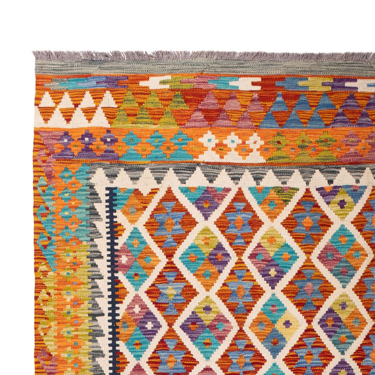 Alfombra Kelim - Splash - 307 x 205 cm - multicolor