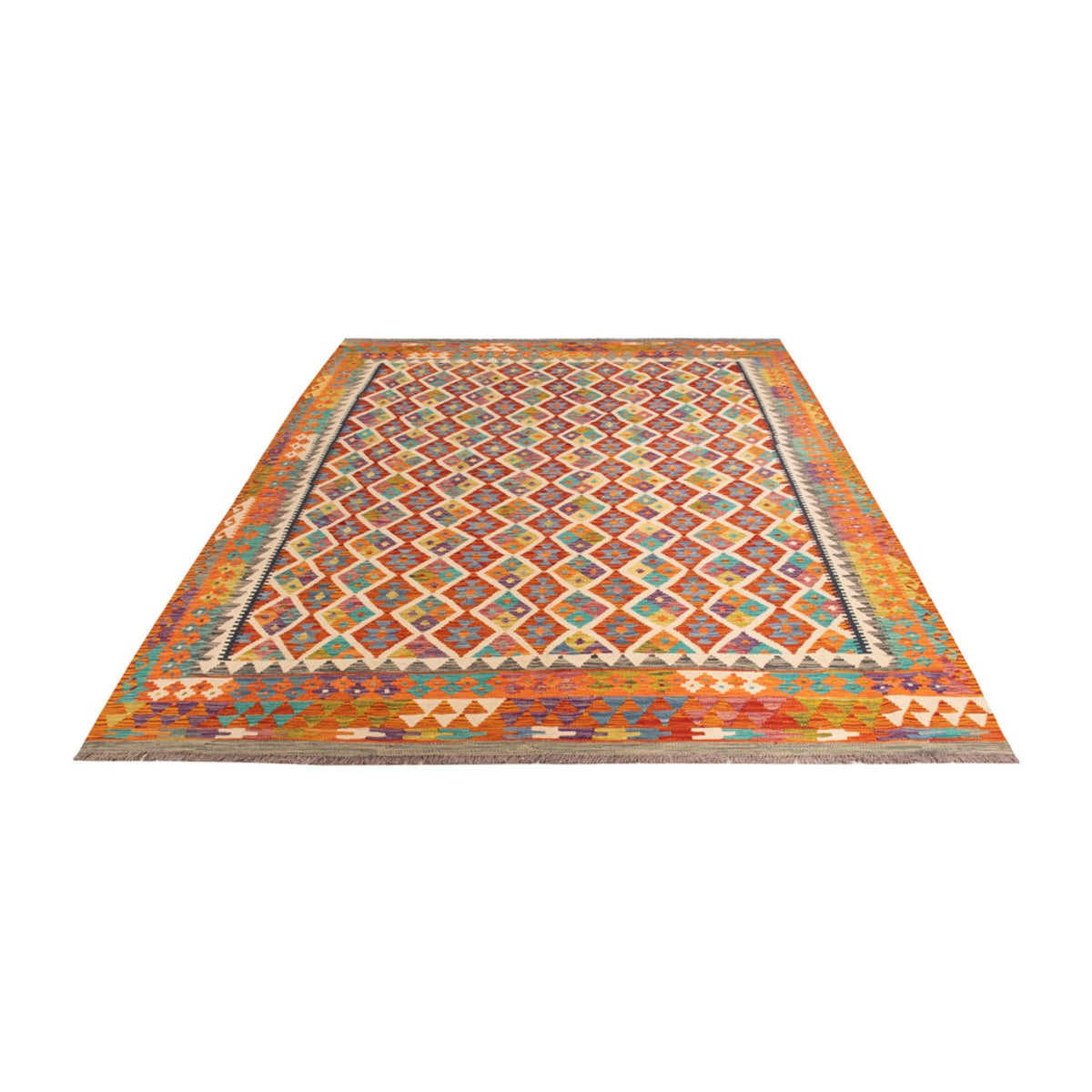 Alfombra Kelim - Splash - 307 x 205 cm - multicolor