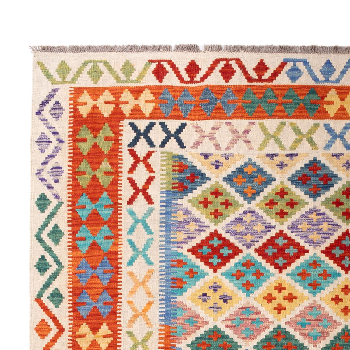 Alfombra Kelim - Splash - 304 x 209 cm - multicolor