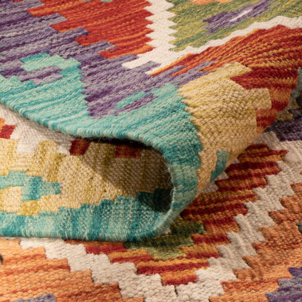 Alfombra Kelim - Splash - 293 x 213 cm - multicolor