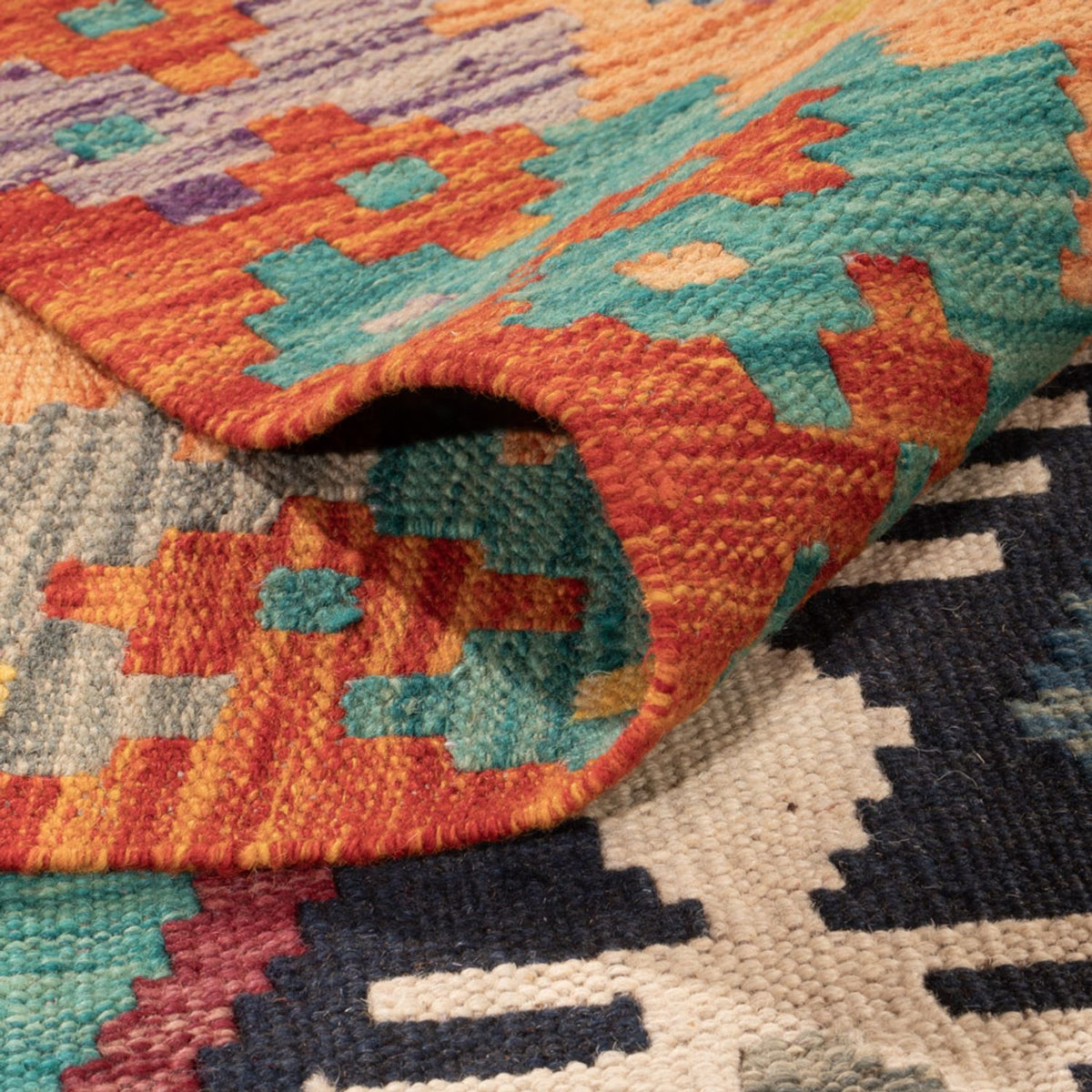 Alfombra Kelim - Splash - 308 x 205 cm - multicolor