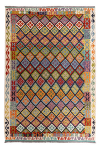 Alfombra Kelim - Splash - 298 x 206 cm - multicolor