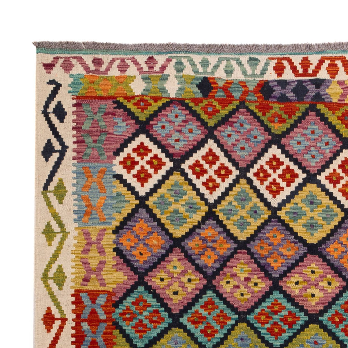 Alfombra Kelim - Splash - 298 x 206 cm - multicolor