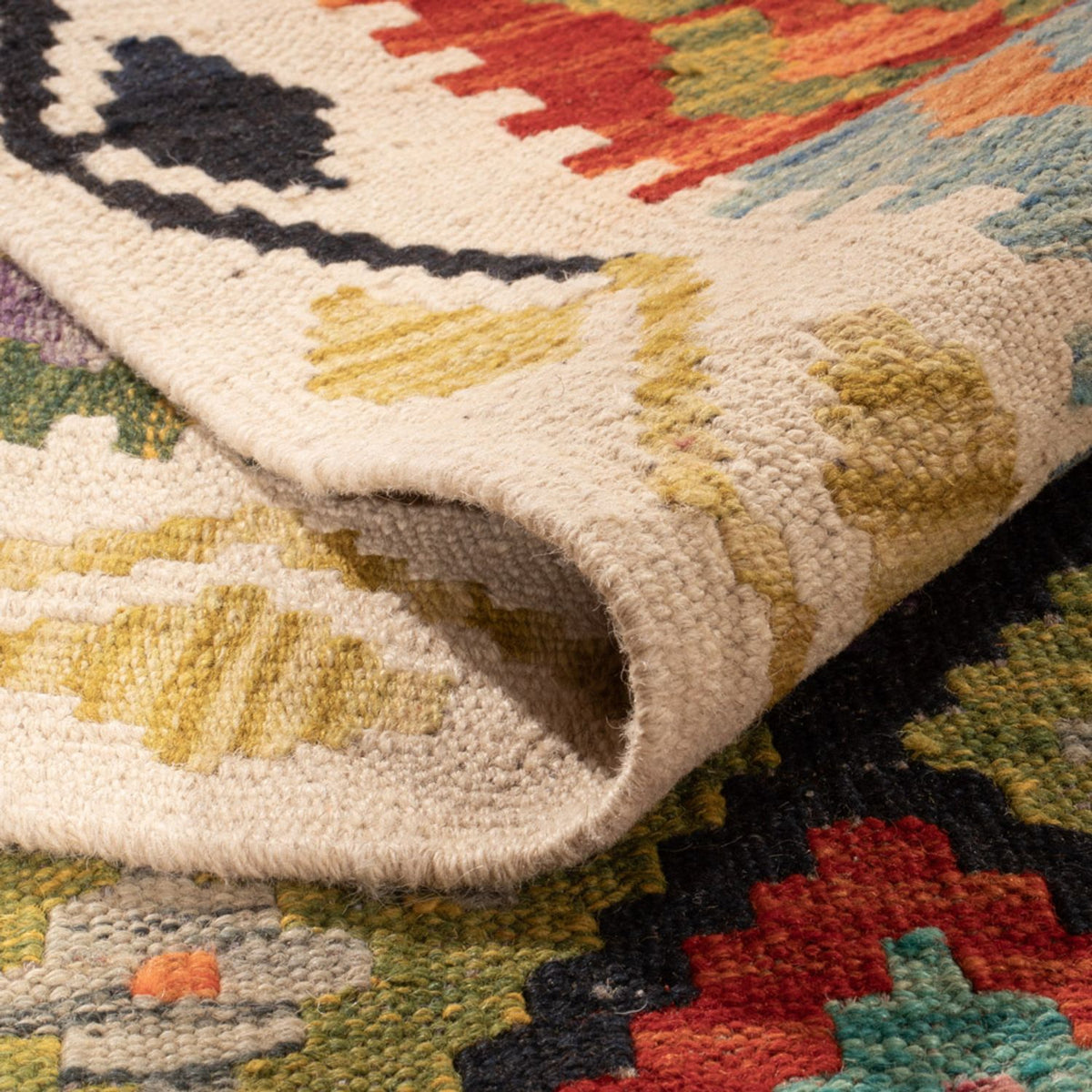 Alfombra Kelim - Splash - 298 x 206 cm - multicolor