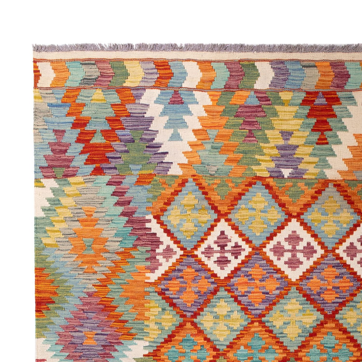 Alfombra Kelim - Splash - 296 x 209 cm - multicolor