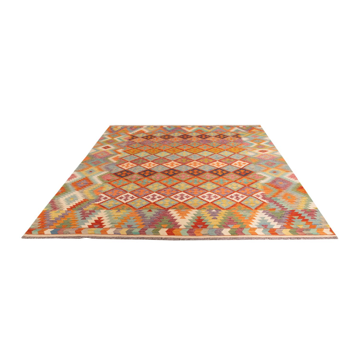 Alfombra Kelim - Splash - 296 x 209 cm - multicolor
