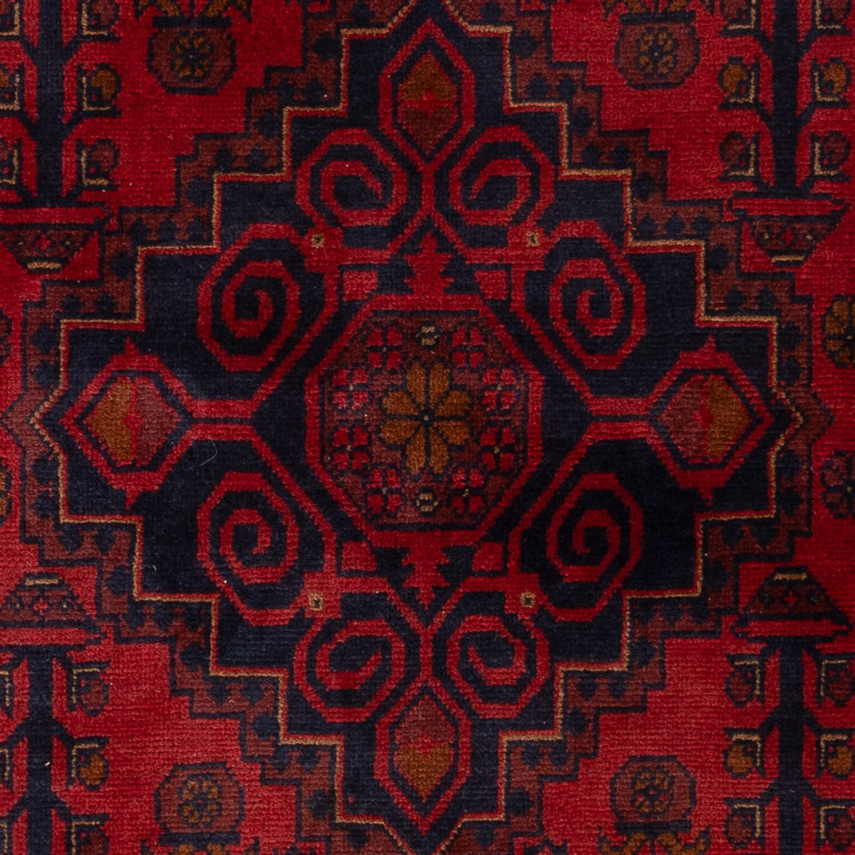 Alfombra afgana - Kunduz - 197 x 128 cm - rojo