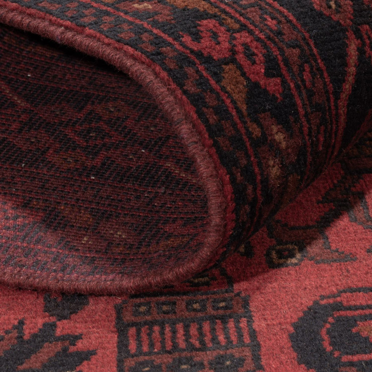 Alfombra afgana - Kunduz - 197 x 128 cm - rojo