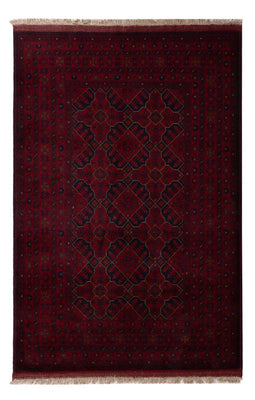 Alfombra afgana - Kunduz - 196 x 126 cm - rojo oscuro