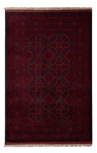 Alfombra afgana - Kunduz - 196 x 126 cm - rojo oscuro