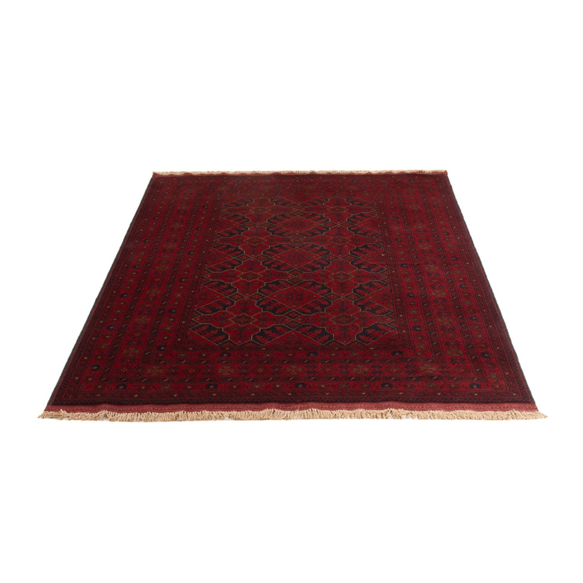 Alfombra afgana - Kunduz - 196 x 126 cm - rojo oscuro