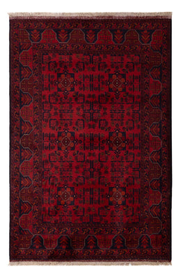 Alfombra afgana - Kunduz - 191 x 127 cm - rojo oscuro