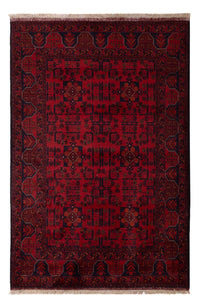 Alfombra afgana - Kunduz - 191 x 127 cm - rojo oscuro