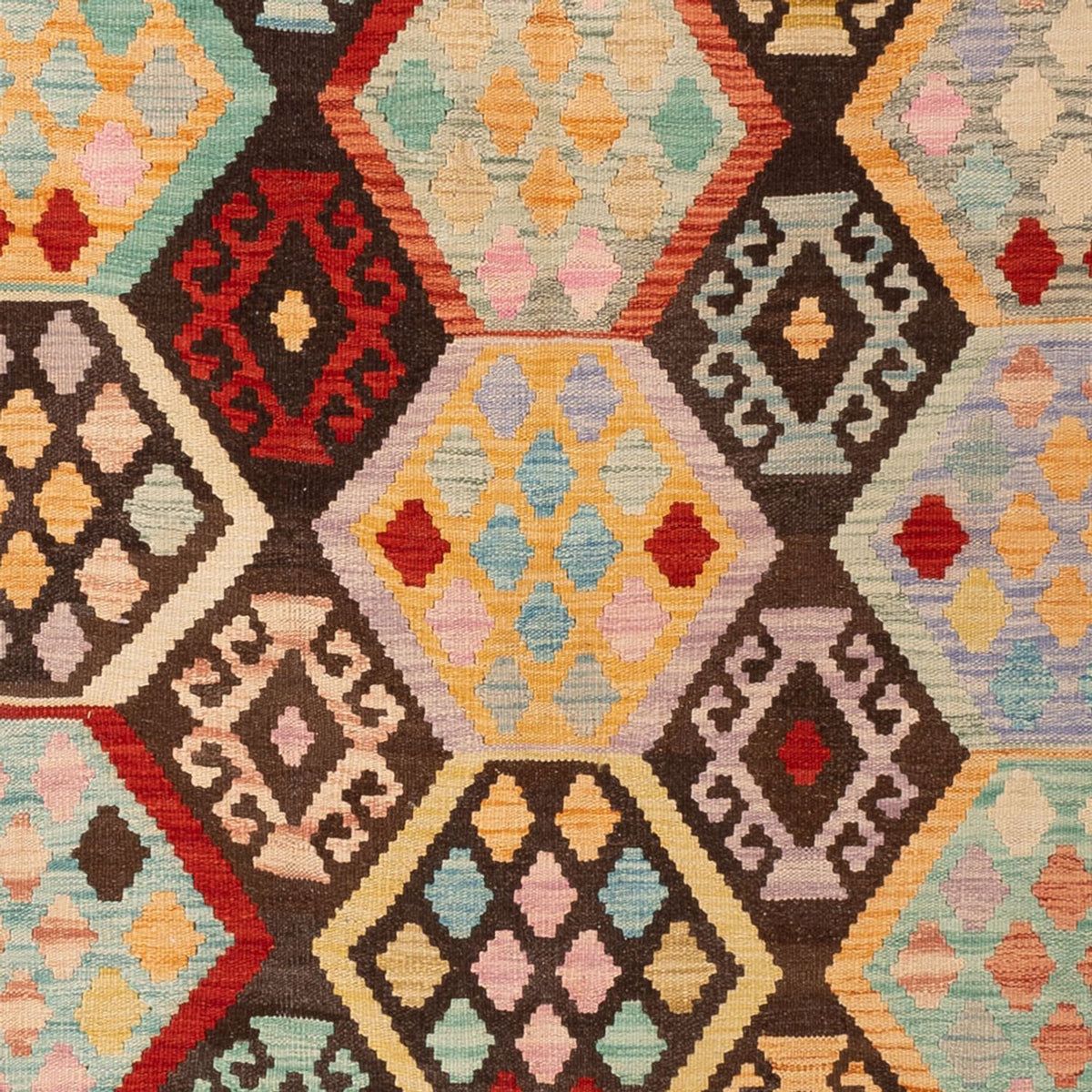 Alfombra Kelim - Splash - 294 x 201 cm - multicolor