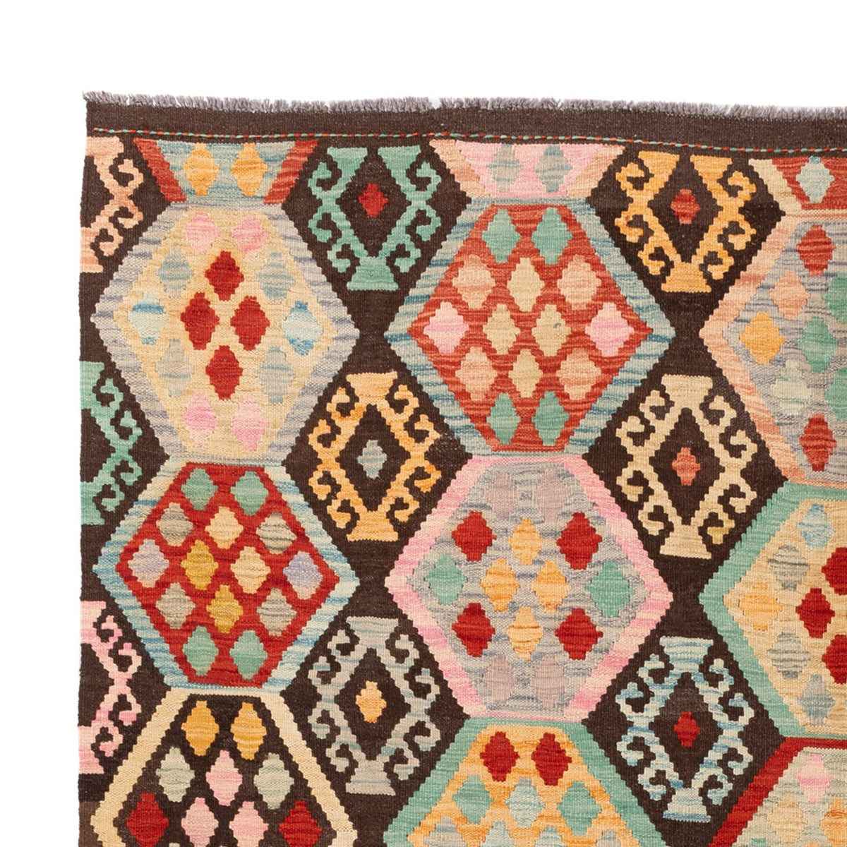 Alfombra Kelim - Splash - 294 x 201 cm - multicolor