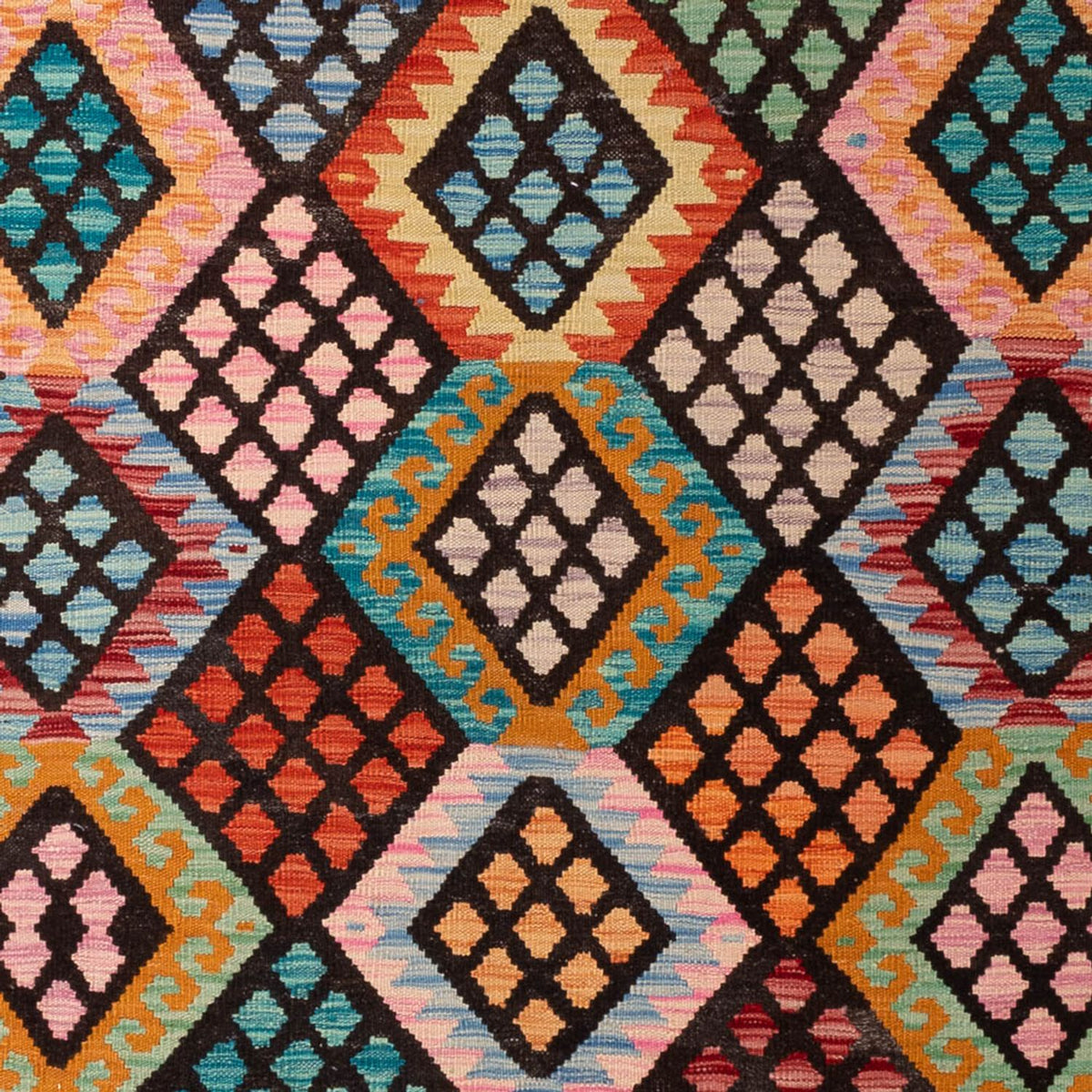 Alfombra Kelim - Splash - 293 x 206 cm - multicolor