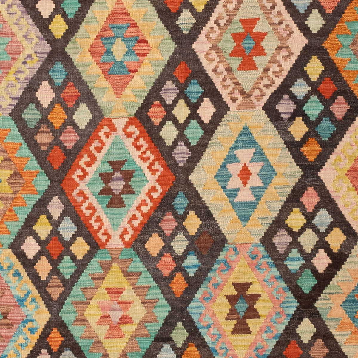 Alfombra Kelim - Splash - 306 x 201 cm - multicolor