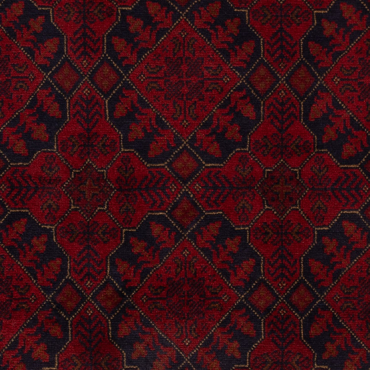 Alfombra afgana - Kunduz - 201 x 128 cm - rojo oscuro