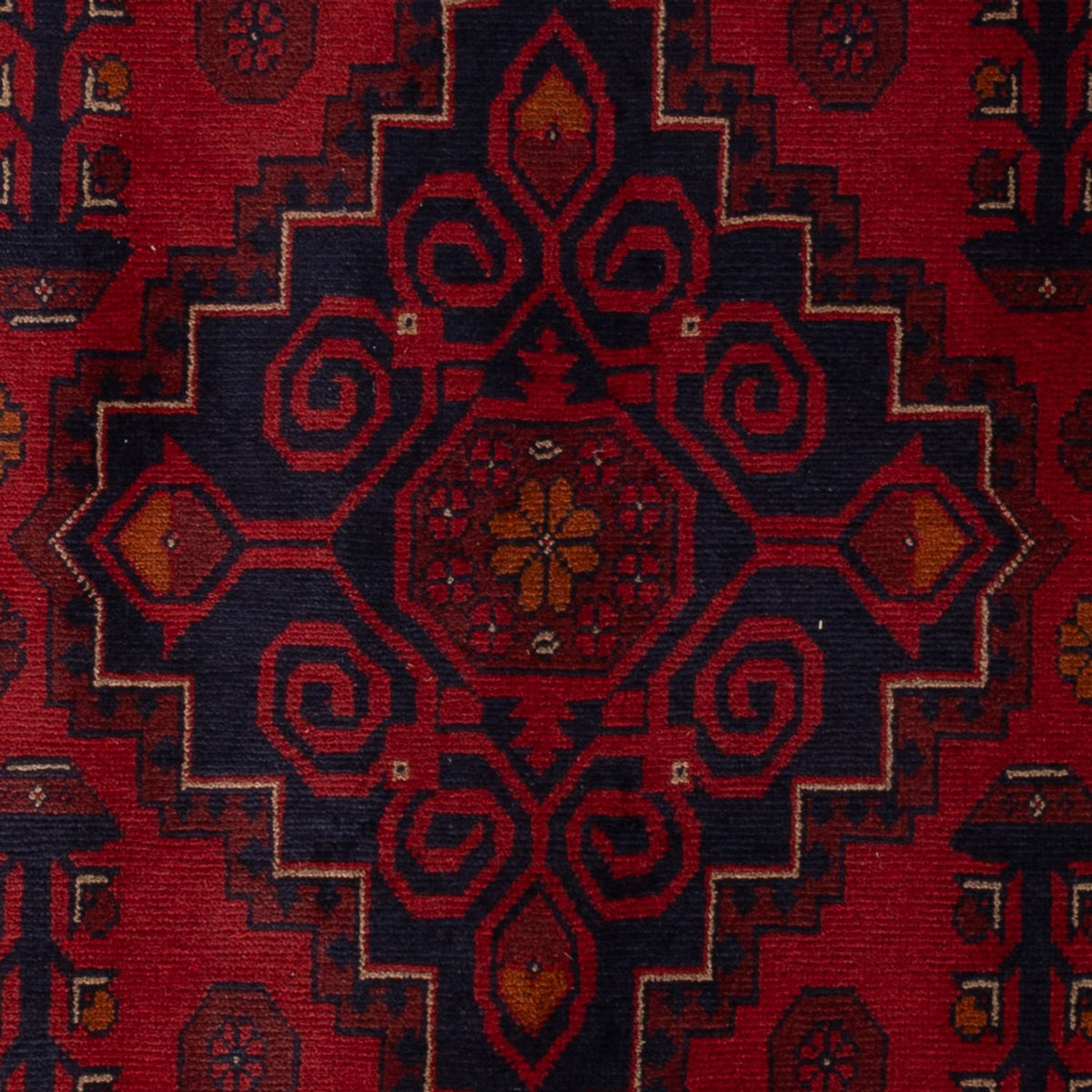Alfombra afgana - Kunduz - 197 x 127 cm - rojo oscuro