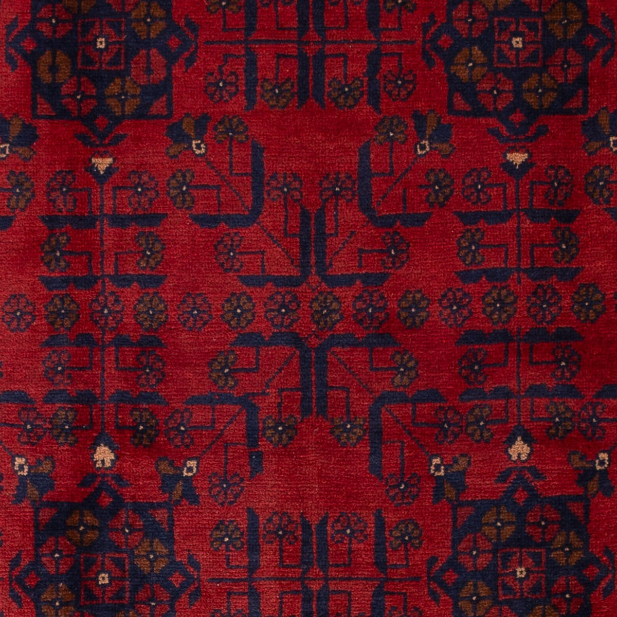 Alfombra afgana - Kunduz - 199 x 132 cm - rojo oscuro