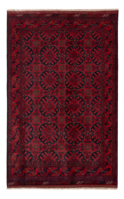 Alfombra afgana - Kunduz - 198 x 125 cm - rojo oscuro
