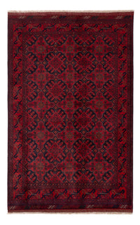 Alfombra afgana - Kunduz - 198 x 125 cm - rojo oscuro