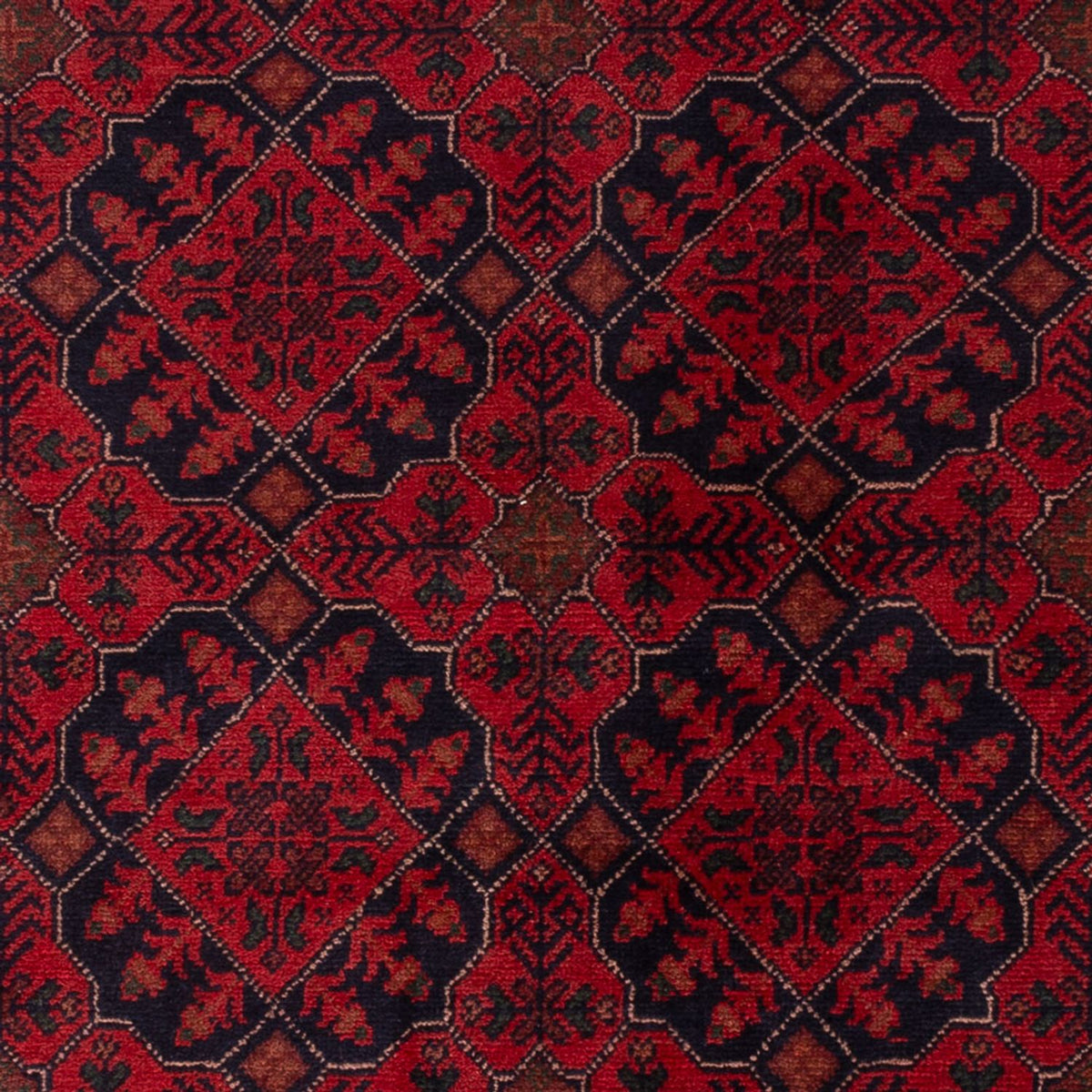 Alfombra afgana - Kunduz - 198 x 125 cm - rojo oscuro