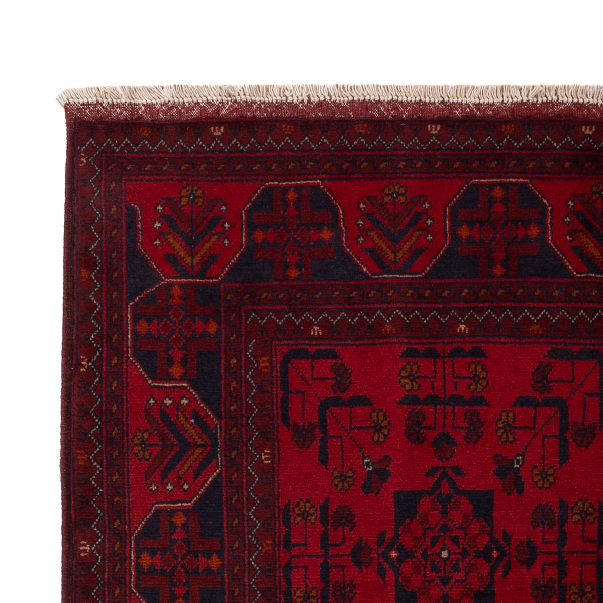 Alfombra afgana - Kunduz - 195 x 125 cm - rojo oscuro