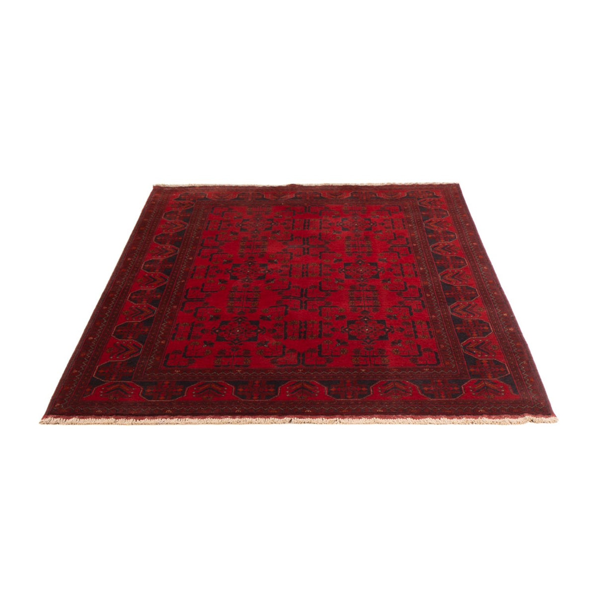 Alfombra afgana - Kunduz - 195 x 125 cm - rojo oscuro