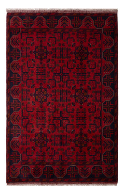 Alfombra afgana - Kunduz - 196 x 130 cm - rojo oscuro