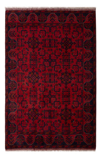 Alfombra afgana - Kunduz - 196 x 130 cm - rojo oscuro