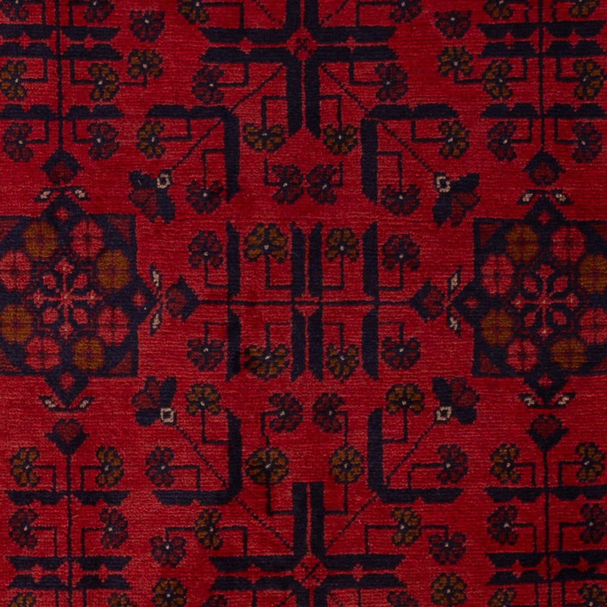 Alfombra afgana - Kunduz - 196 x 130 cm - rojo oscuro