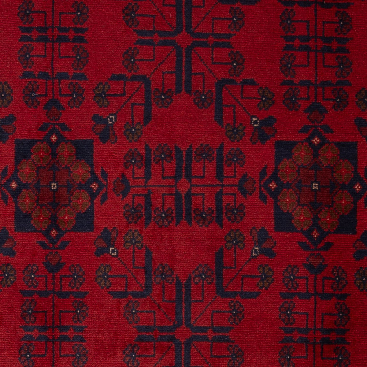 Alfombra afgana - Kunduz - 197 x 125 cm - rojo oscuro