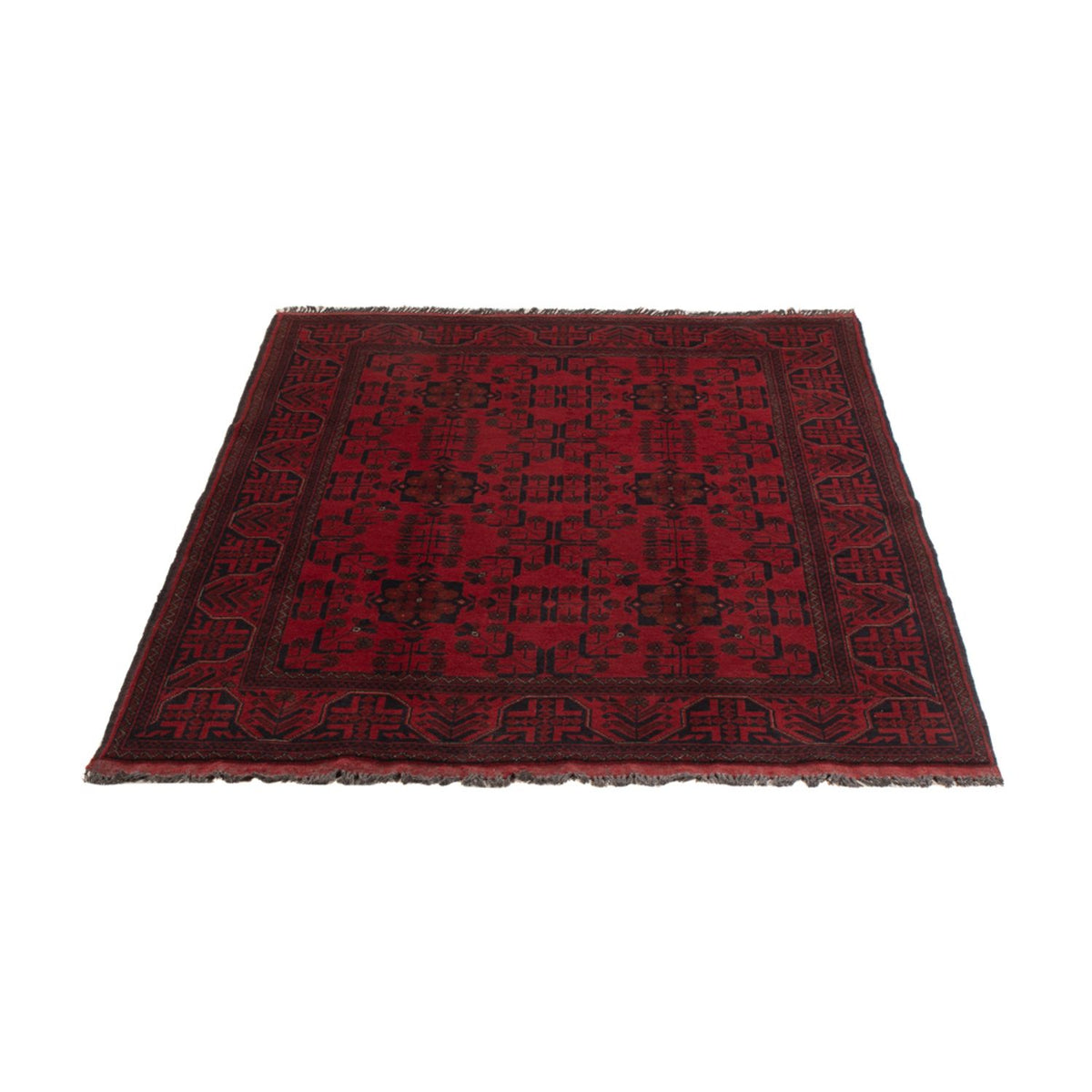Alfombra afgana - Kunduz - 197 x 125 cm - rojo oscuro