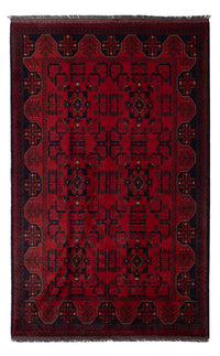 Alfombra afgana - Kunduz - 197 x 121 cm - rojo oscuro