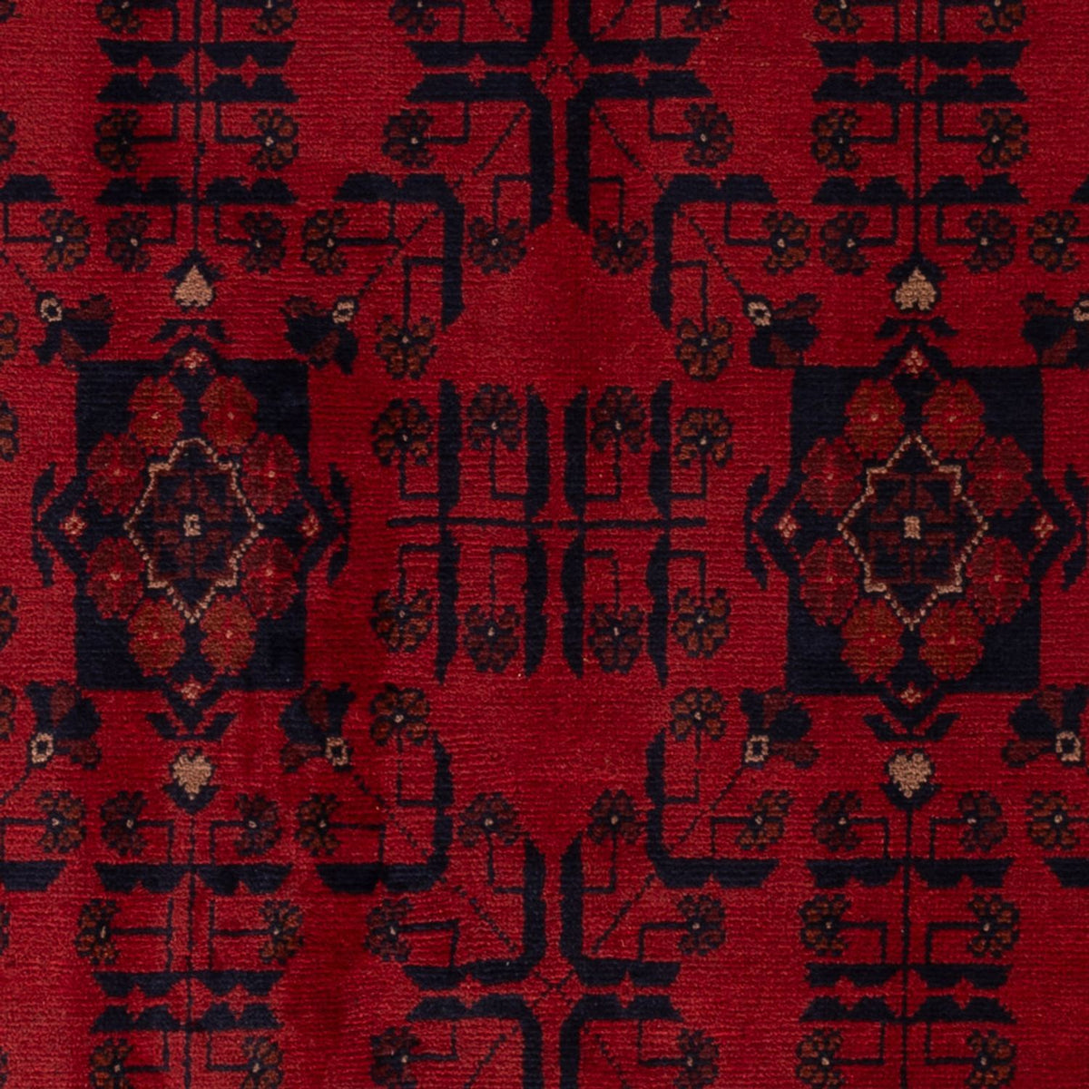Alfombra afgana - Kunduz - 197 x 121 cm - rojo oscuro