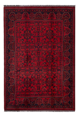 Alfombra afgana - Kunduz - 195 x 128 cm - rojo oscuro