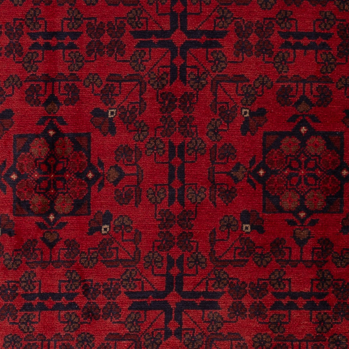 Alfombra afgana - Kunduz - 195 x 128 cm - rojo oscuro